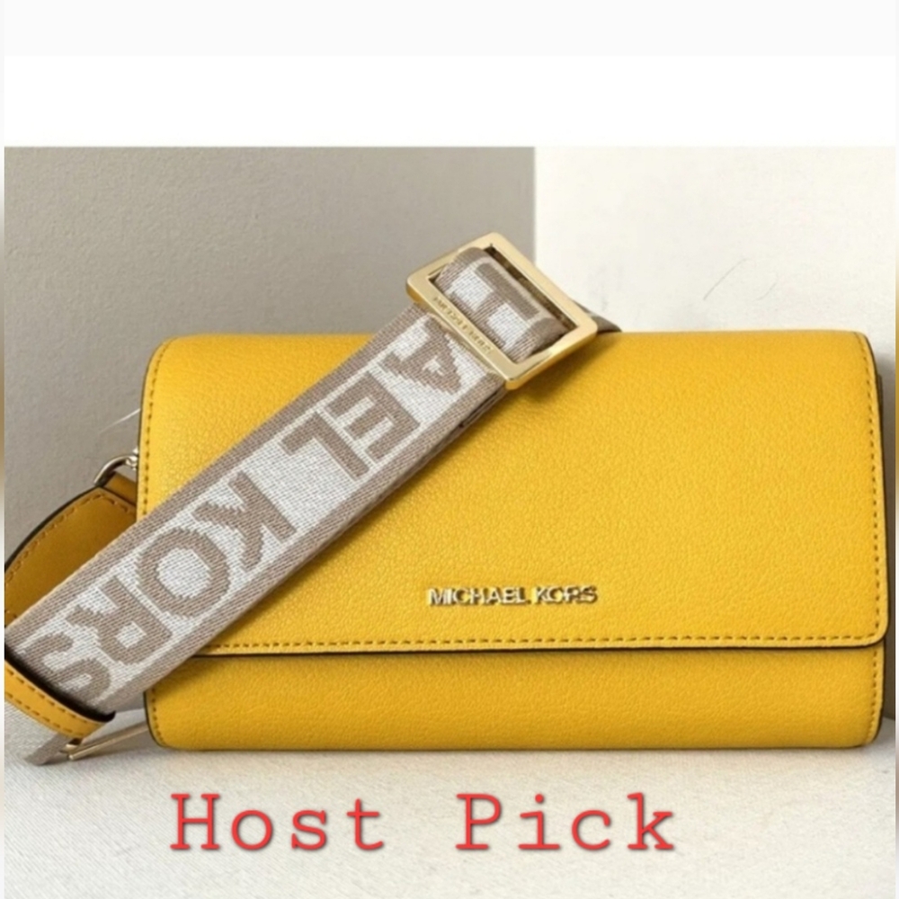 HP Michael Kors Jasmine yellow crossbody bag